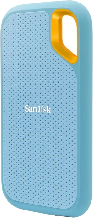 SanDisk 1TB Extreme Portable SSD - Up to 1050MB/s, USB-C, USB 3.2 Gen 2, IP65 Water and dust Resistance, Updated Firmware, Sky Blue - External Solid State Drive - SDSSDE61-1T00-G25B