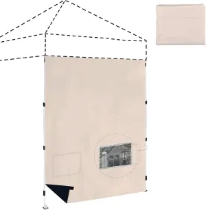 SANWAY Instant Canopy Tent Sunwall HEI Jiao, 1 Pack Sidewall Only, for 5x5 Pop up Canopy, with 2 Storage Pockets (Beige)