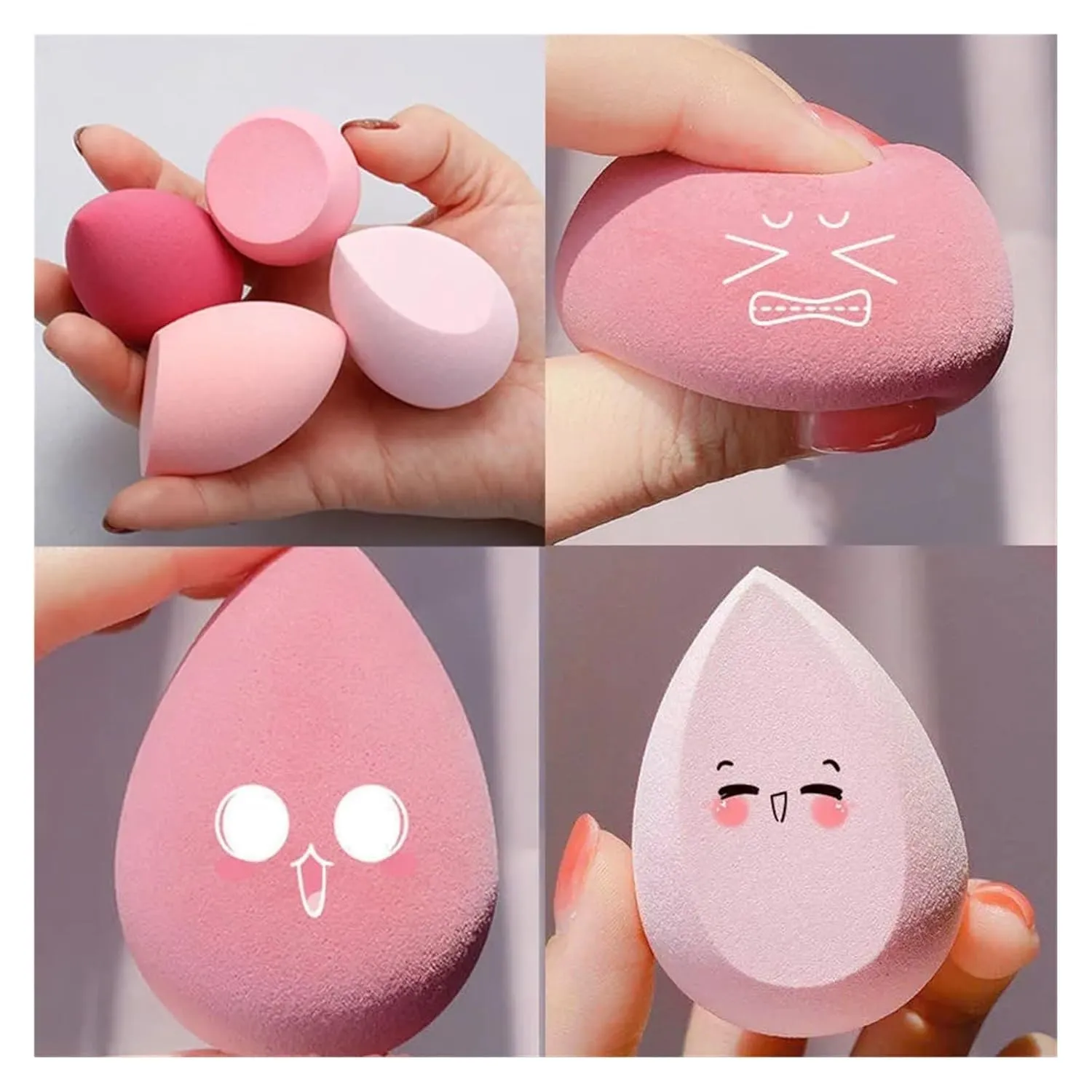 SBTRKT 4pcs Makeup Blender Cosmetic Puff Makeup Sponge With Storage Box Foundation Powder Sponge Beauty Tools Women Make Up Accessories (Color : 07)