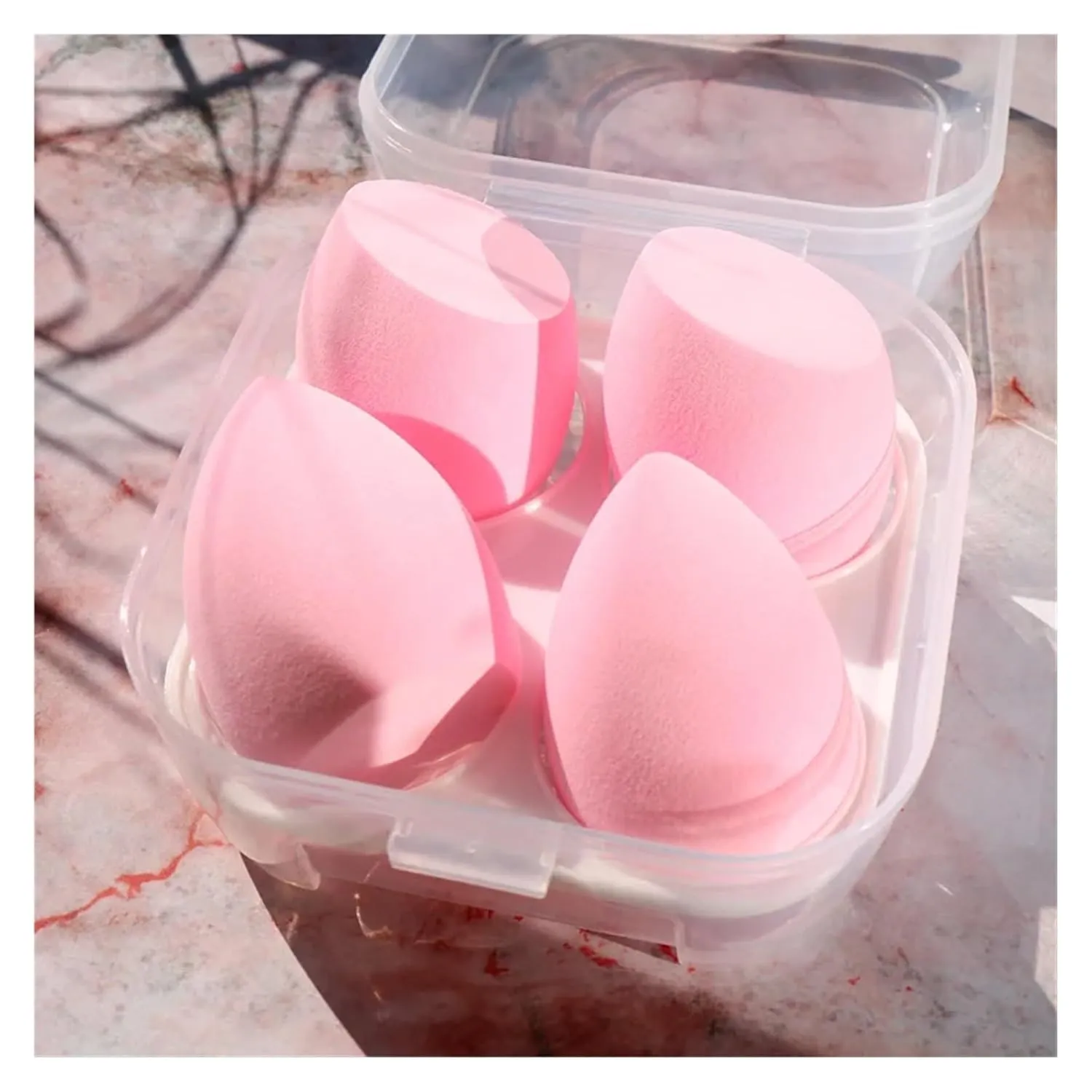 SBTRKT 4pcs Makeup Blender Cosmetic Puff Makeup Sponge With Storage Box Foundation Powder Sponge Beauty Tools Women Make Up Accessories (Color : 07)