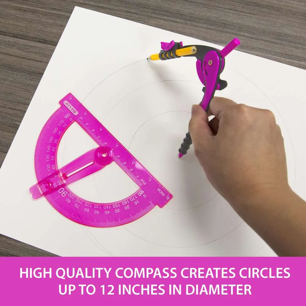 Scale-Arm Compass w/ #2 Wood Pencil & 6" Protractor Set