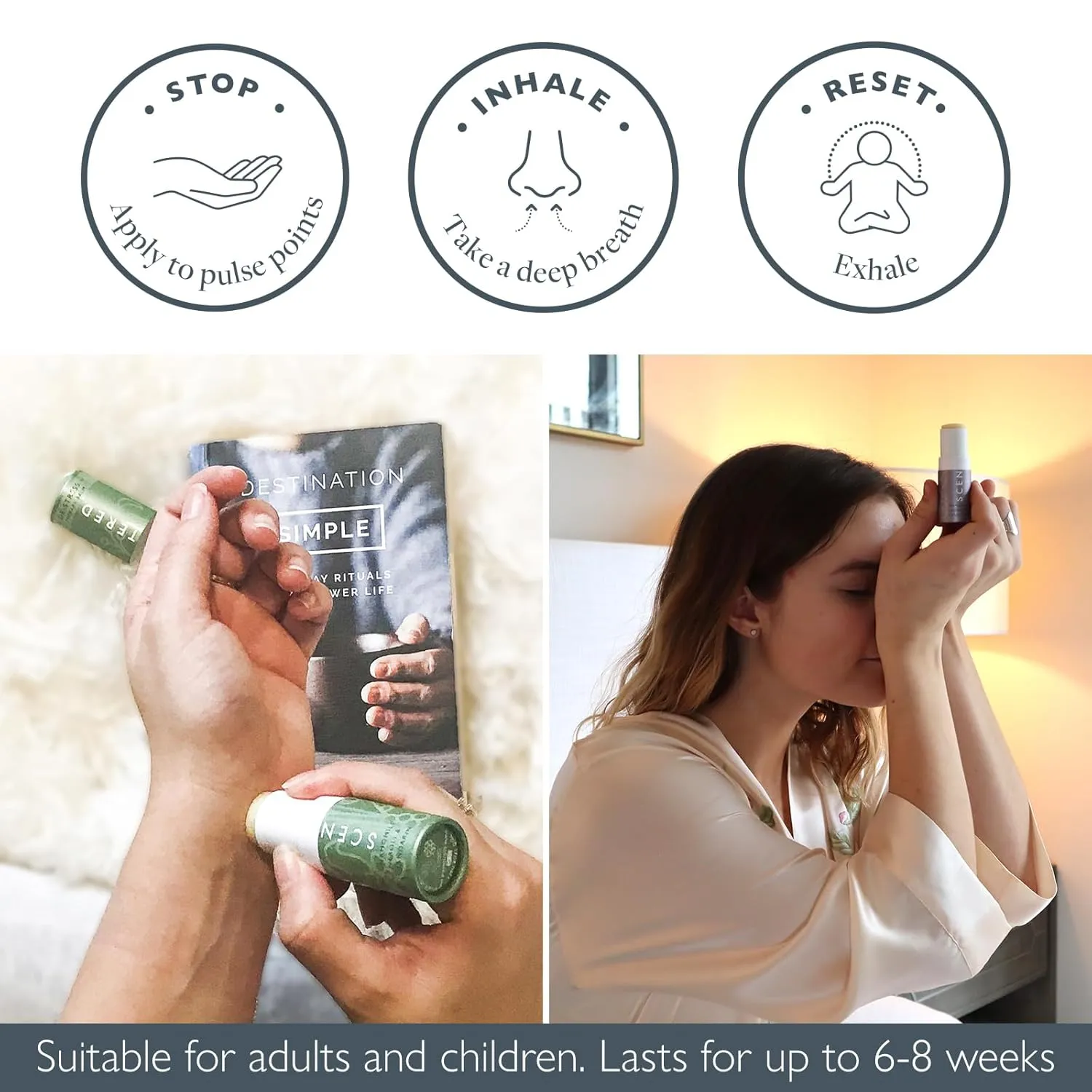 Scentered Aromatherapy Balm Stick Duo for Sleep & Stress-Relief - Roll On Essential Oil Blends of Lavender & Chamomile - Aromatherapy Gifts for Women - Sleep Well & De-Stress