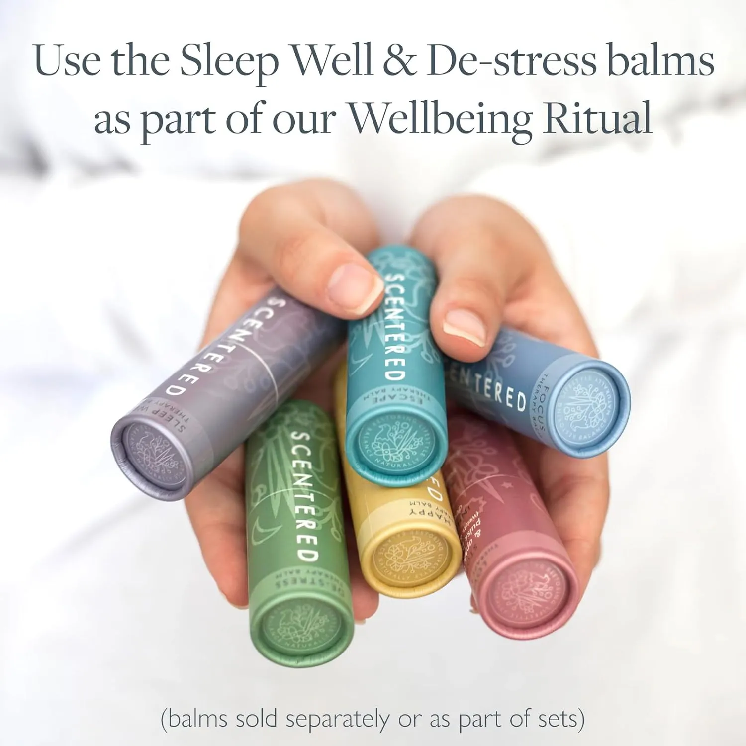 Scentered Aromatherapy Balm Stick Duo for Sleep & Stress-Relief - Roll On Essential Oil Blends of Lavender & Chamomile - Aromatherapy Gifts for Women - Sleep Well & De-Stress