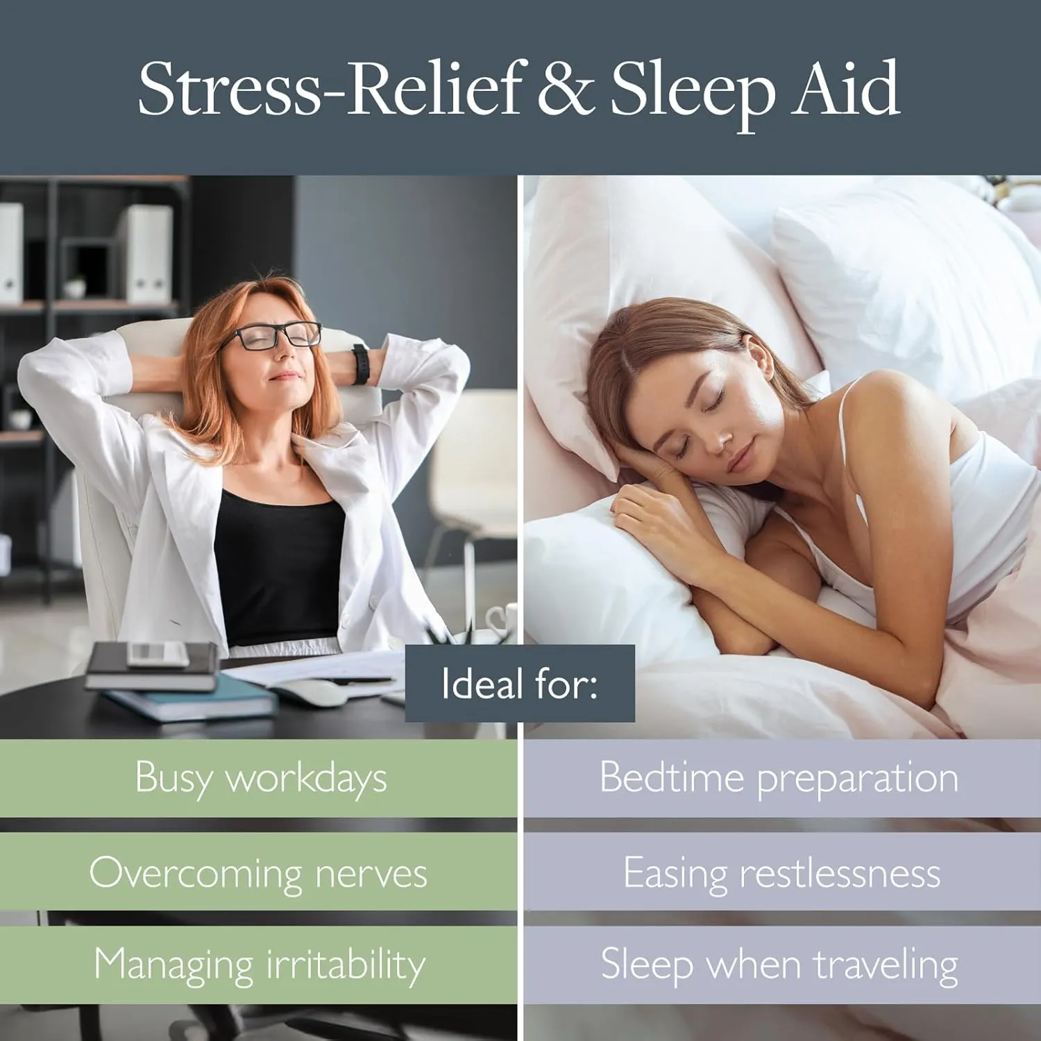 Scentered Aromatherapy Balm Stick Duo for Sleep & Stress-Relief - Roll On Essential Oil Blends of Lavender & Chamomile - Aromatherapy Gifts for Women - Sleep Well & De-Stress