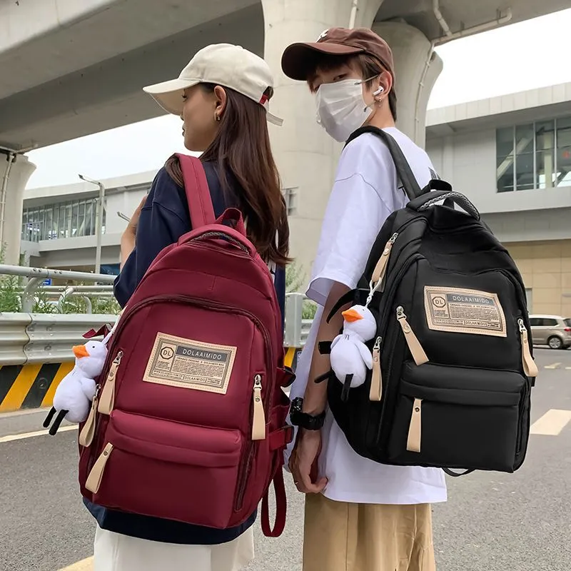 Schoolbag Female Large Capacity Male High School Junior High School Student Middle School Students' Backpack Backpack Primary School Student Grade 4-6 College Student