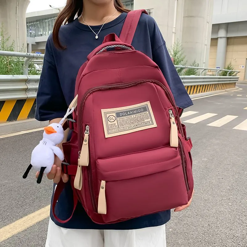 Schoolbag Female Large Capacity Male High School Junior High School Student Middle School Students' Backpack Backpack Primary School Student Grade 4-6 College Student