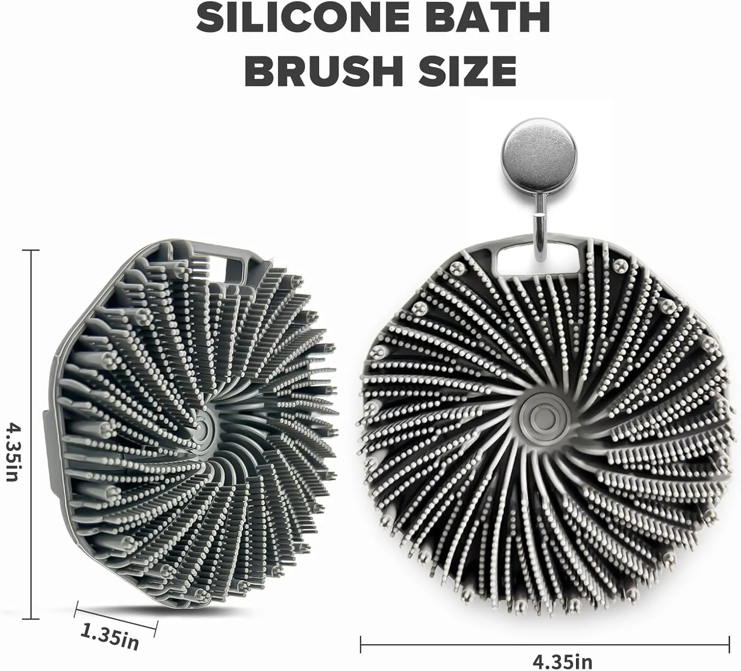 SCRUBBIES™ for Body,Food-Grade Soft Silicone, Body Scrubber Shower Brush Handheld Men and Women,Fit Sensitive Skin ，Gentle Exfoliating.2-Pack（Black Standard Size）