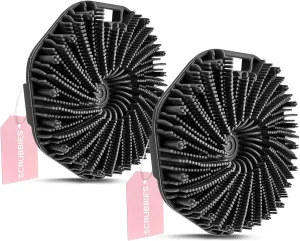SCRUBBIES™ for Body,Food-Grade Soft Silicone, Body Scrubber Shower Brush Handheld Men and Women,Fit Sensitive Skin ，Gentle Exfoliating.2-Pack（Black Standard Size）