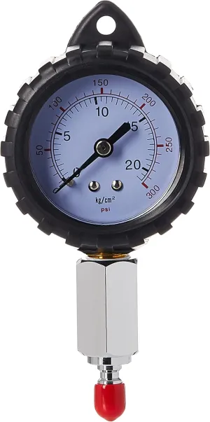 Scuba Choice 2" Intermediate Pressure Checker Gauge - 300 PSI, Diving Tester, Rubber-Protected Dial for Regulator Maintenance, Portable Lightweight Tool for Gear Safety