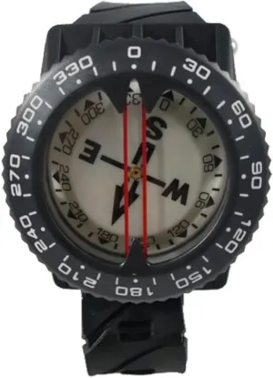 Scuba Choice Diving Deluxe Wrist Compass – 2.3” Display, Accurate Underwater Navigation, 15” Strap, Depth Rated 80m, 25° Tilt, Durable -5°C to 55°C, Made in Taiwan