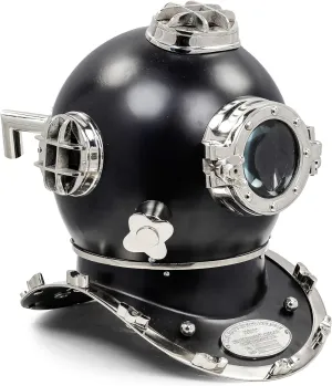Scuba Diving Nautical Helmet | Maritime Ship's Decorative Helmet | Nagina International (12 Inches, Nickel Black)