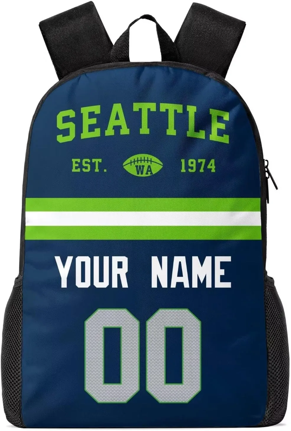 Seattle Custom Backpack High Capacity,Laptop Bag Travel Bag,Add Personalized Name And Number£¬Gifts For Football Fans