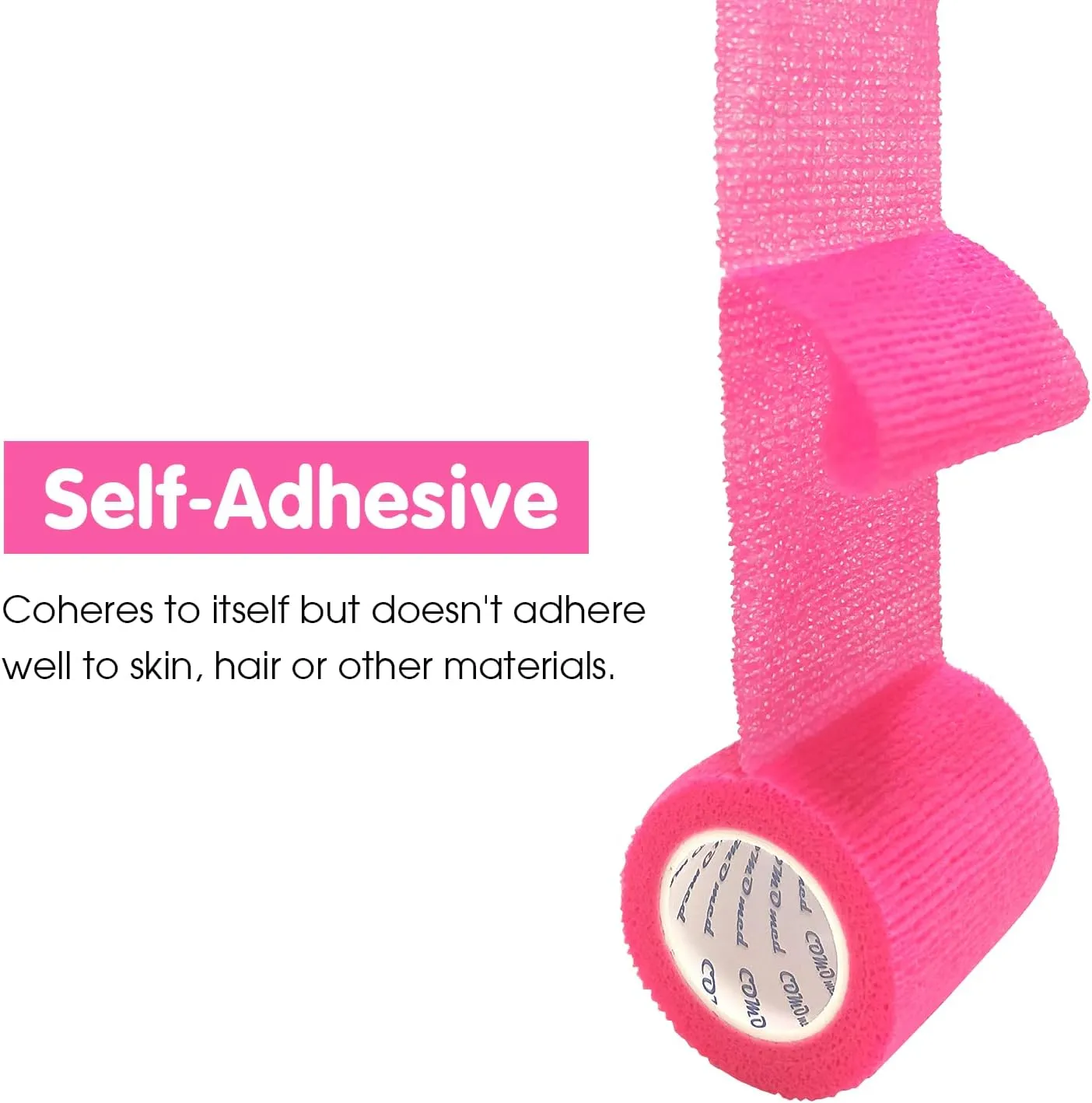 Self Adhesive Bandage Wrap 3" x5 Yards First Aid Stretch Sport Athletic Wrap Vet Tapes for Wrist Ankle Sprain and Swelling,Pink(12 Rolls)