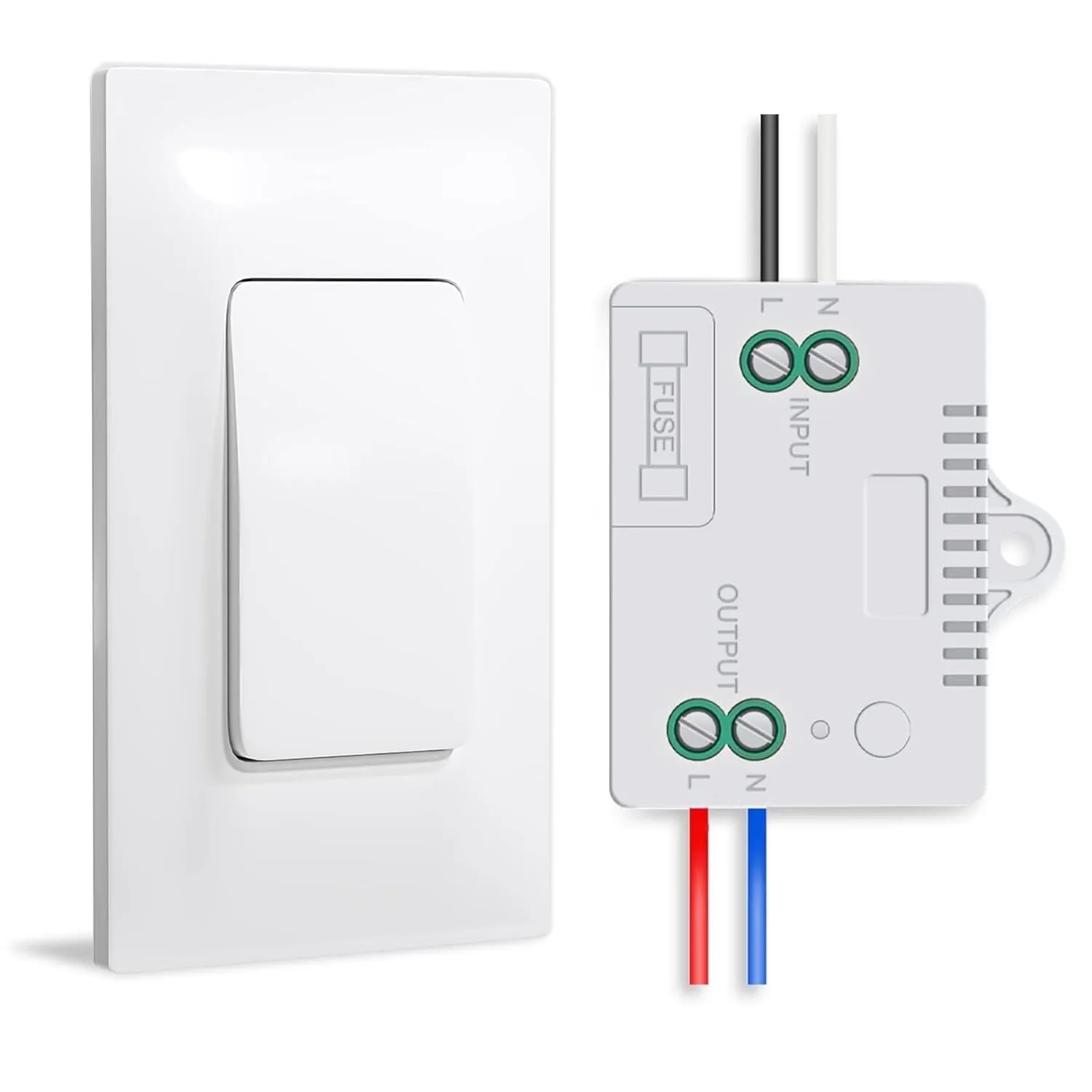 Self-Powered Wireless Light Switch and Receiver Kit, Kinetic Remote Control Wall Switch for Lights LED Lamps Ceiling Lighting Fixture Fans No Battery No WiFi Needed