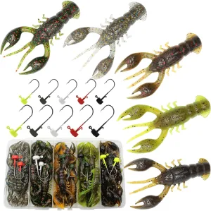 Senko Worms 50pcs Soft Plastic Worms Fising Lure for Bass Fishing Crawfish Lure Stick Swimbait Minnow with Ned Rig Kit