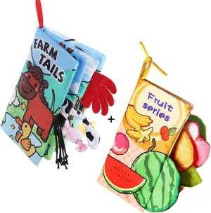 Sensory Baby Books 0-6 Months Tummy Time Toys Infant 6 to 12 Months Soft Cloth Touch and Feel Crinkle Books Newborn Gifts
