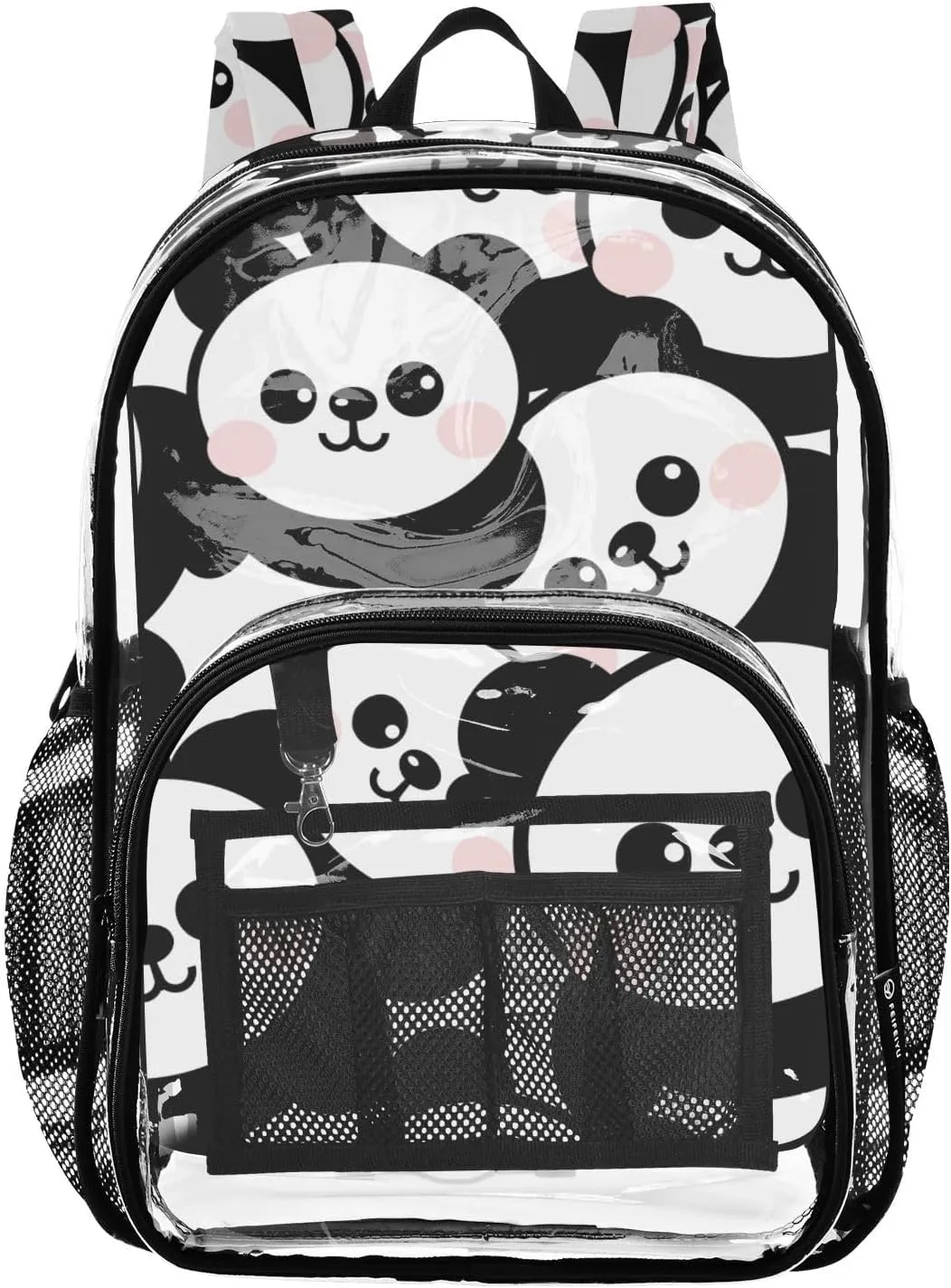 senya Transparent School Bag Shy Panda Travel Backpack With Water-Resistant PVC Plastic Clear Bagpack