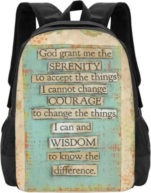 Serenity Prayer On Beach Lightweight Packable Backpack Travel Casual Hiking Daypack Foldable Backpack For Men Women