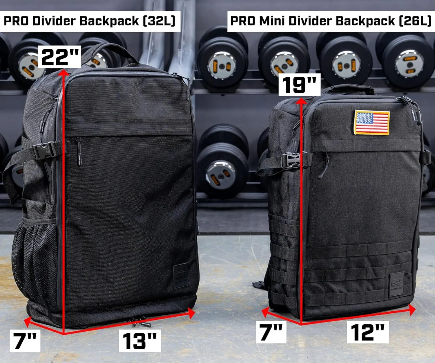 SERIOUS STEEL FITNESS Pro Backpack With Removable Dividers (1680D Nylon - Black)