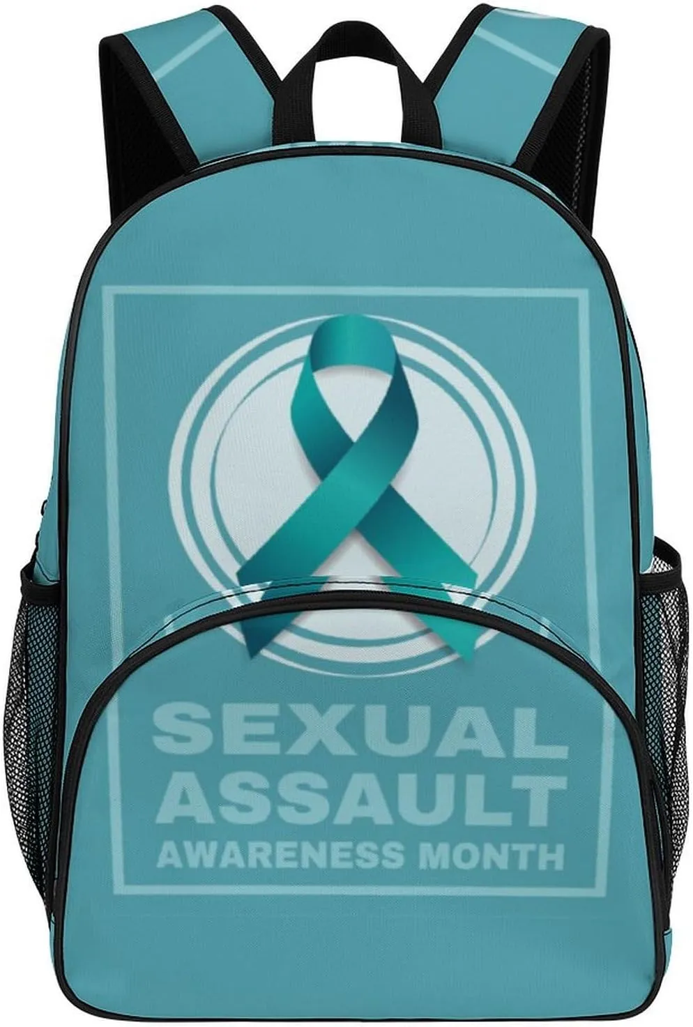 Sexual Assault Awareness Month Backpack for Worker Teacher Business Hiking Travel Bag Shoulders Bag