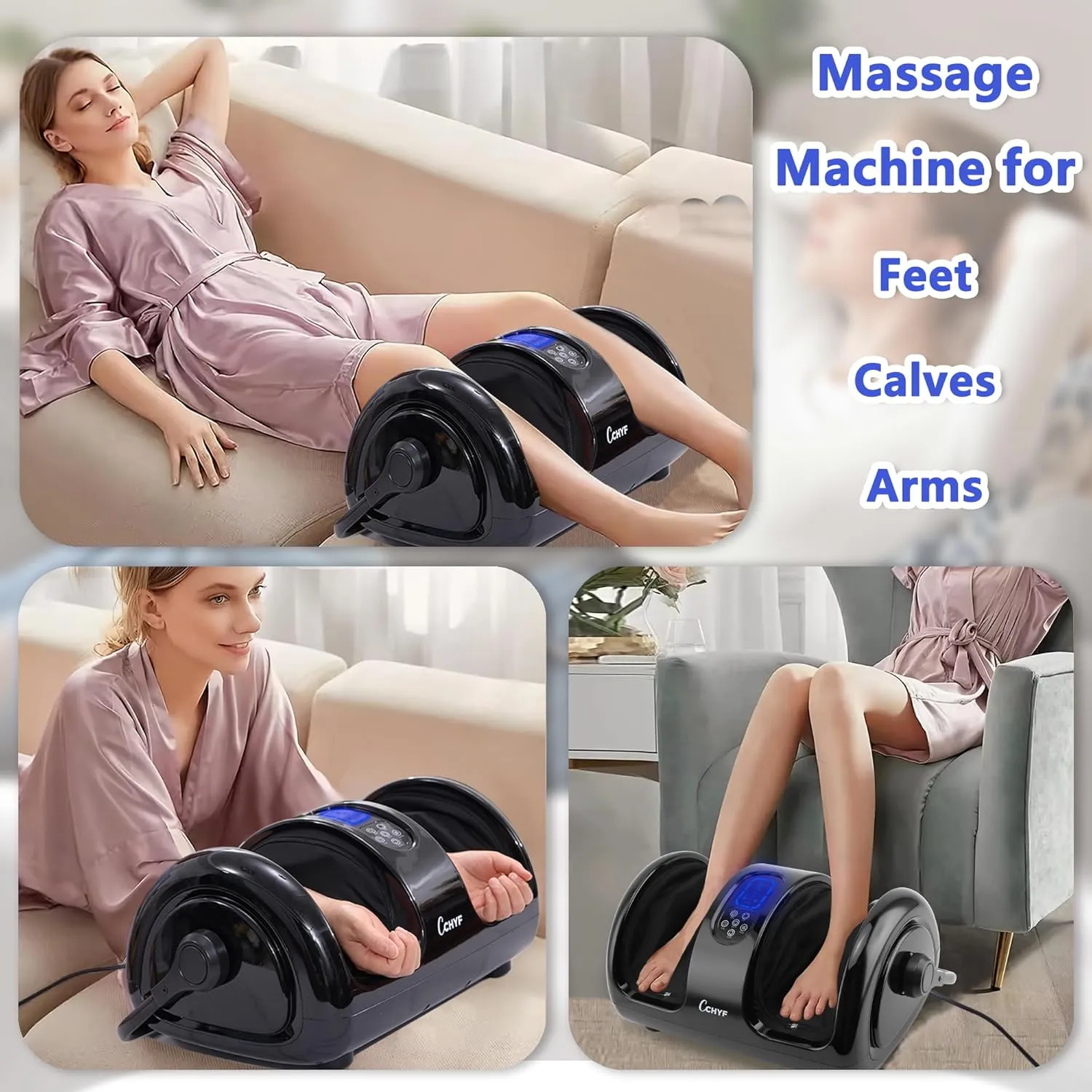 Shiatsu Foot Massager with Heat,Foot Massager for Plantar Fasciitis,Pain Relief and Heat Therapy,Massage Leg/Calf/Ankle with Deep Kneading,Gift for Family and Friends(Black)