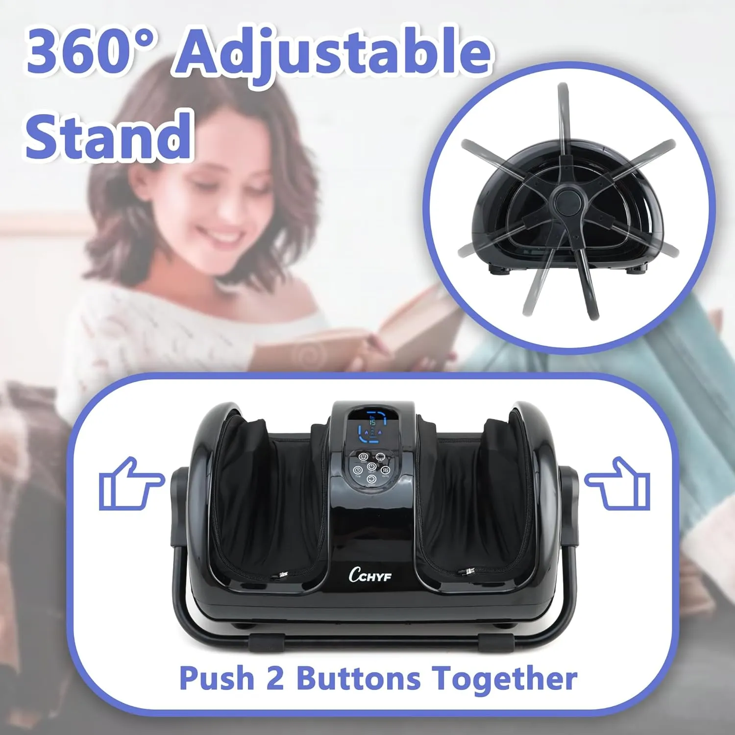 Shiatsu Foot Massager with Heat,Foot Massager for Plantar Fasciitis,Pain Relief and Heat Therapy,Massage Leg/Calf/Ankle with Deep Kneading,Gift for Family and Friends(Black)