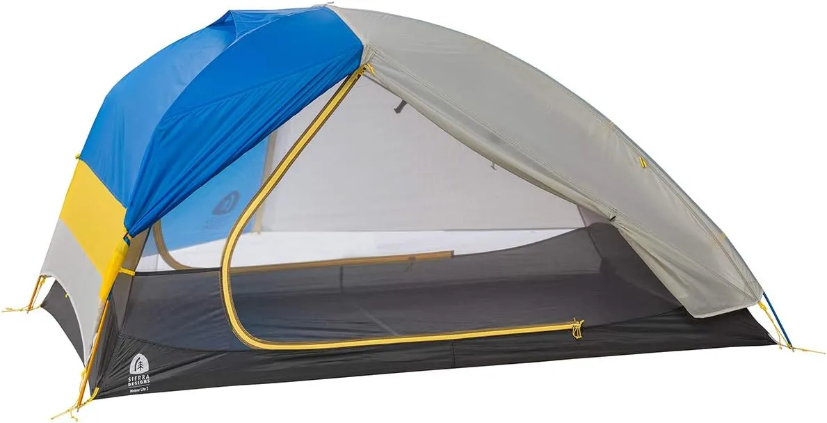 Sierra Designs Meteor Lite Ultralight Shelter, Freestanding Lightweight Backpacking & Camping Tent, 2 Doors, Stargazer Rain Fly, Aluminum Poles (Two or Three Person)