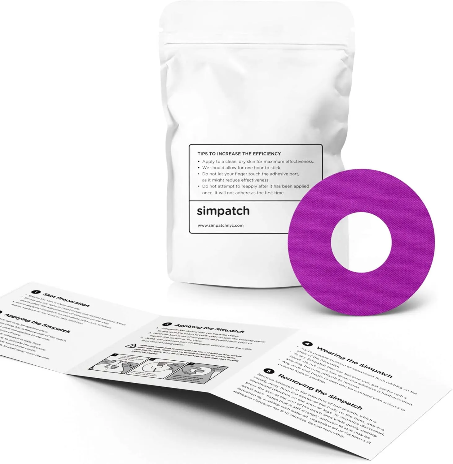 SIMPATCH Adhesive Patch - Pack of 30 - Multiple Colors Available (Purple)