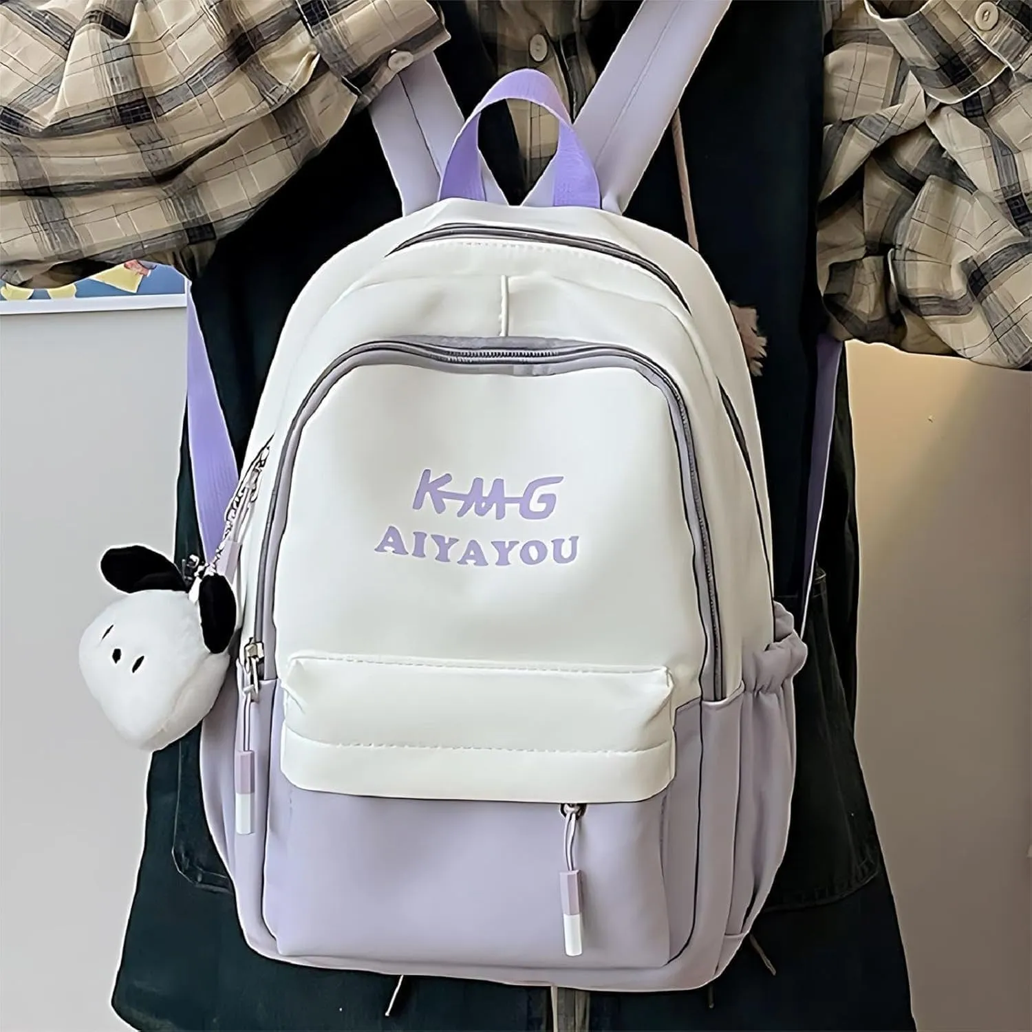 Simple Backpack for Womens, 13'' Laptop Work Business Roomy Backbag, Water Resistant Casual Daypack, Purple, One Size
