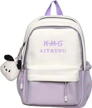 Simple Backpack for Womens, 13'' Laptop Work Business Roomy Backbag, Water Resistant Casual Daypack, Purple, One Size