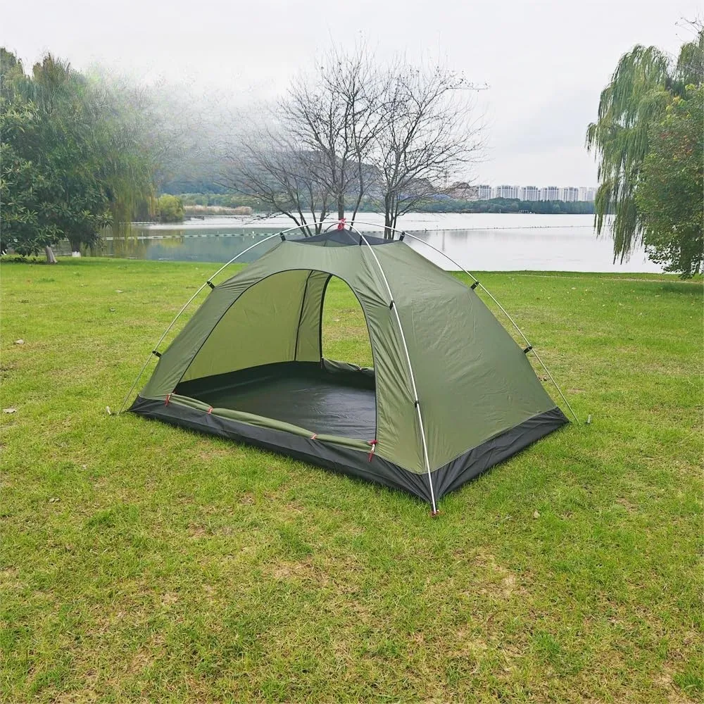 Single Mesh Tent, Ultralight Screen House with 3000 Waterproof Bathtub Floor 2 Door Ladder Design Perfect for Camping Hiking Backpacking Traveling Fishing