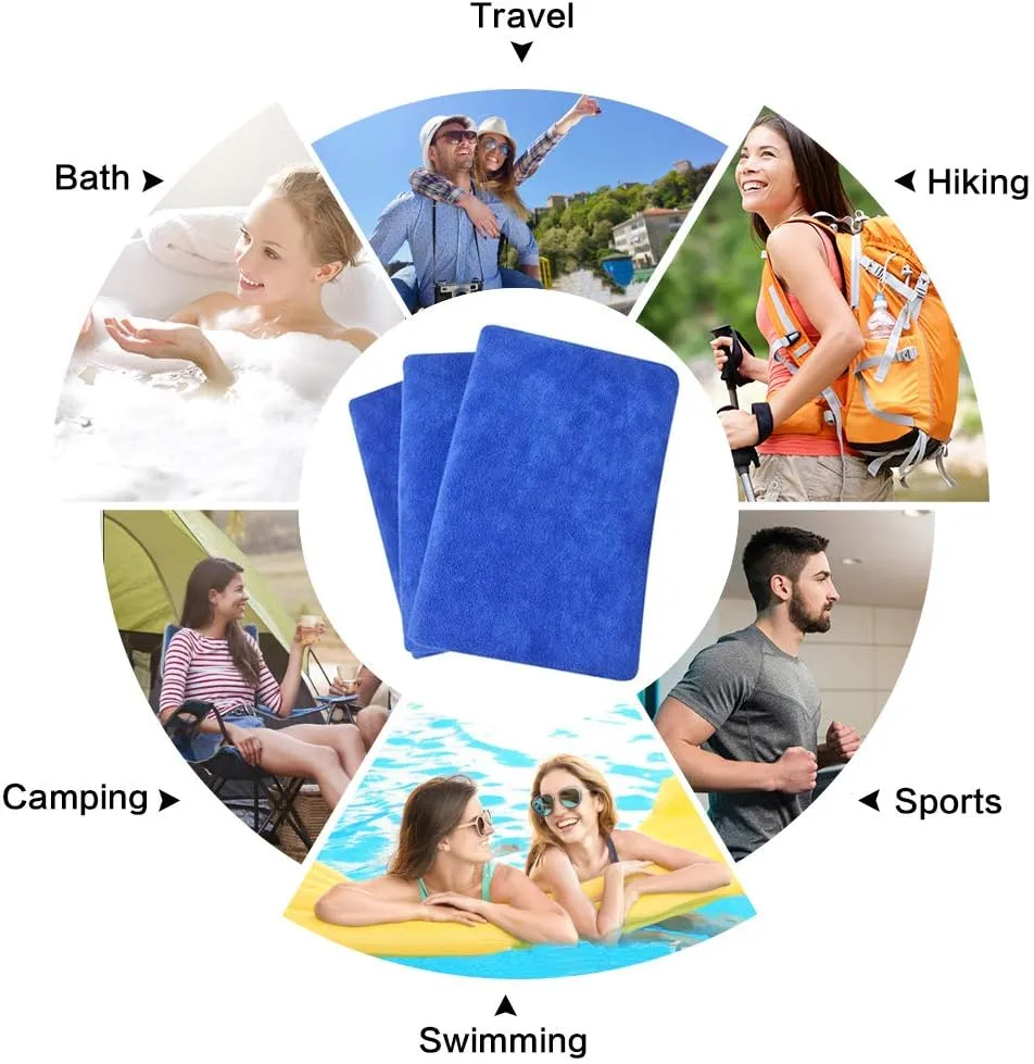 SINLAND Microfiber Gym Towels Sports Fitness Workout Sweat Towel Super Soft and Absorbent 3 Pack 16 Inch X 32 Inch