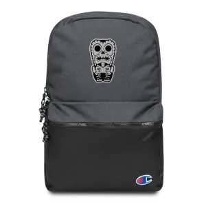 Skeletal Tiki Embroidered Champion Backpack