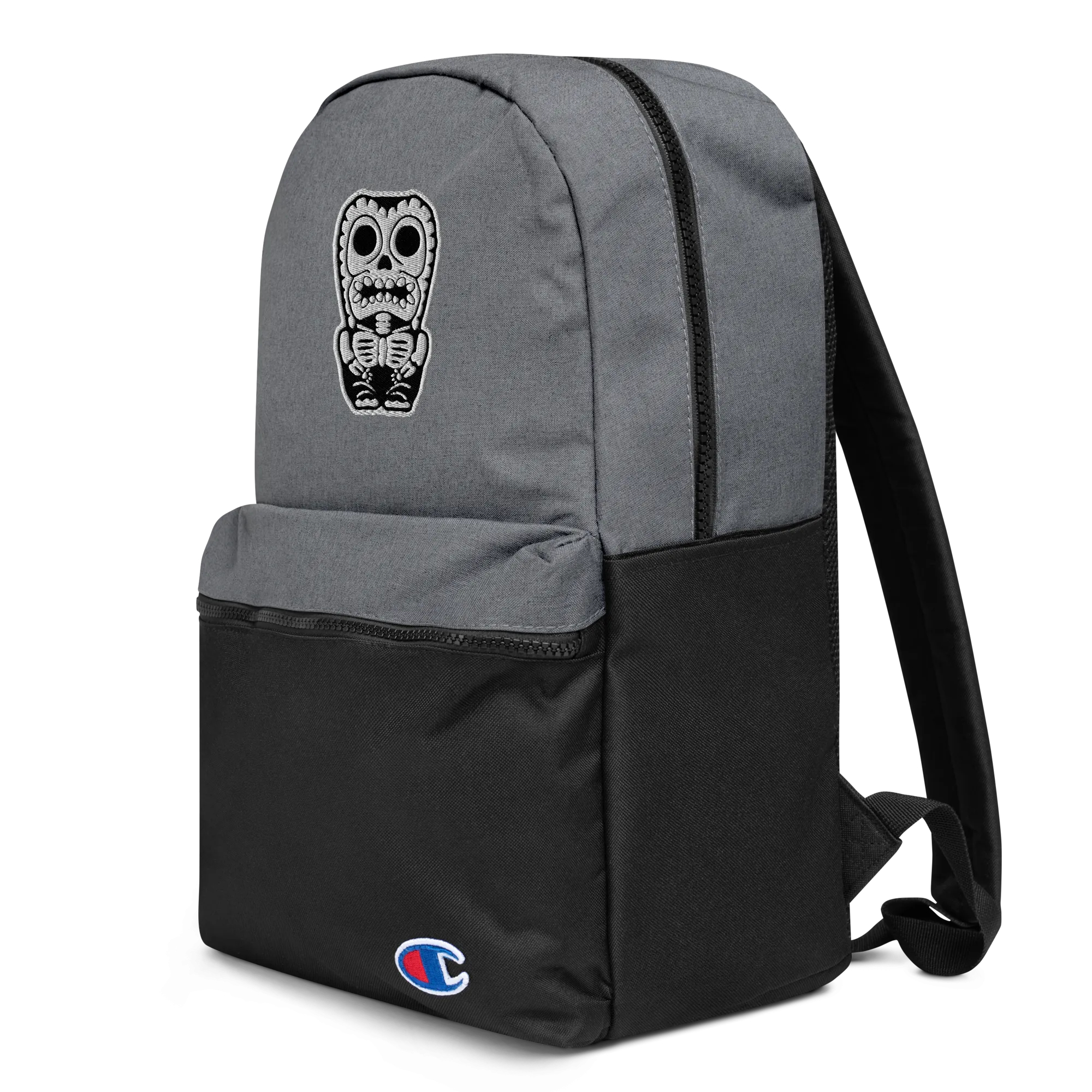 Skeletal Tiki Embroidered Champion Backpack