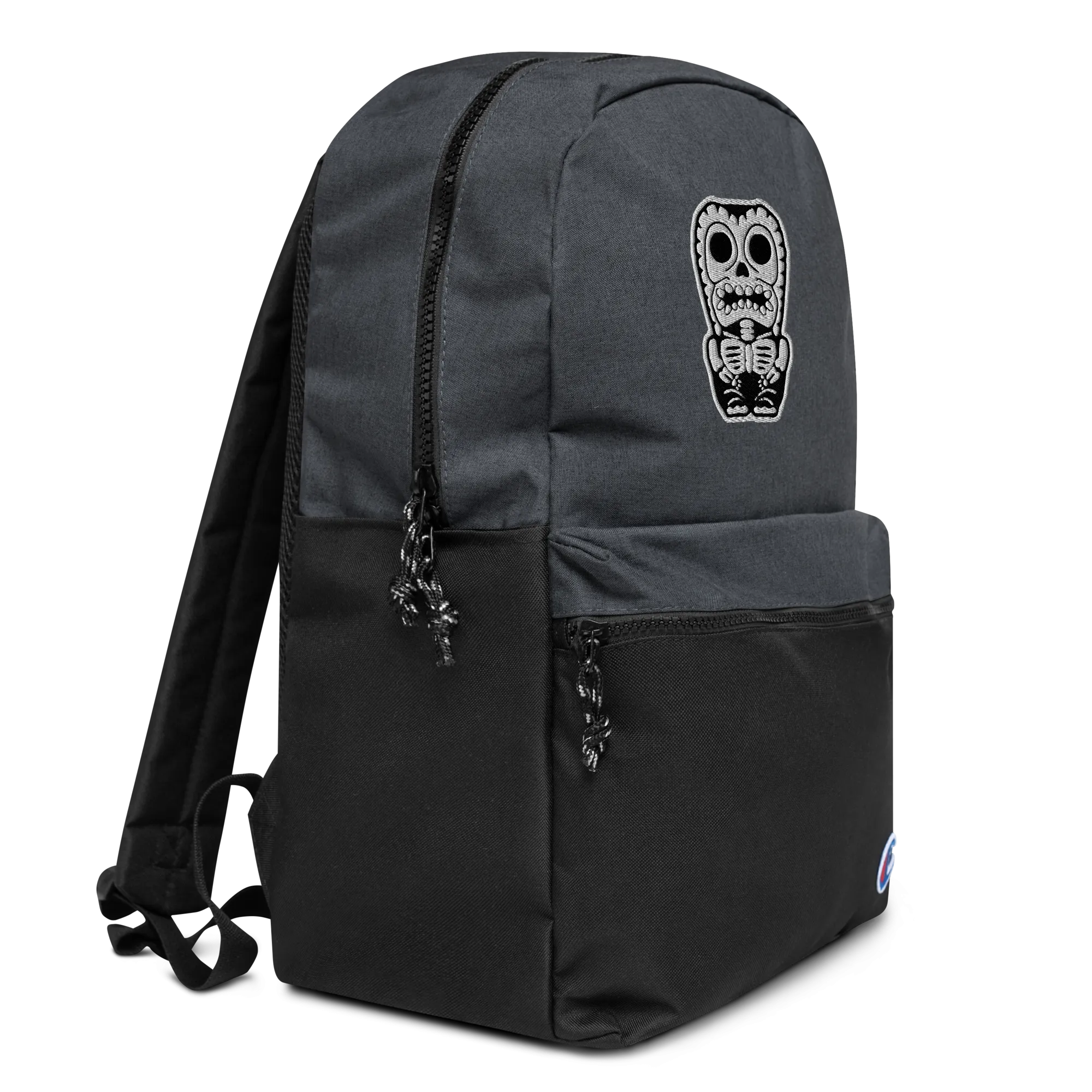 Skeletal Tiki Embroidered Champion Backpack