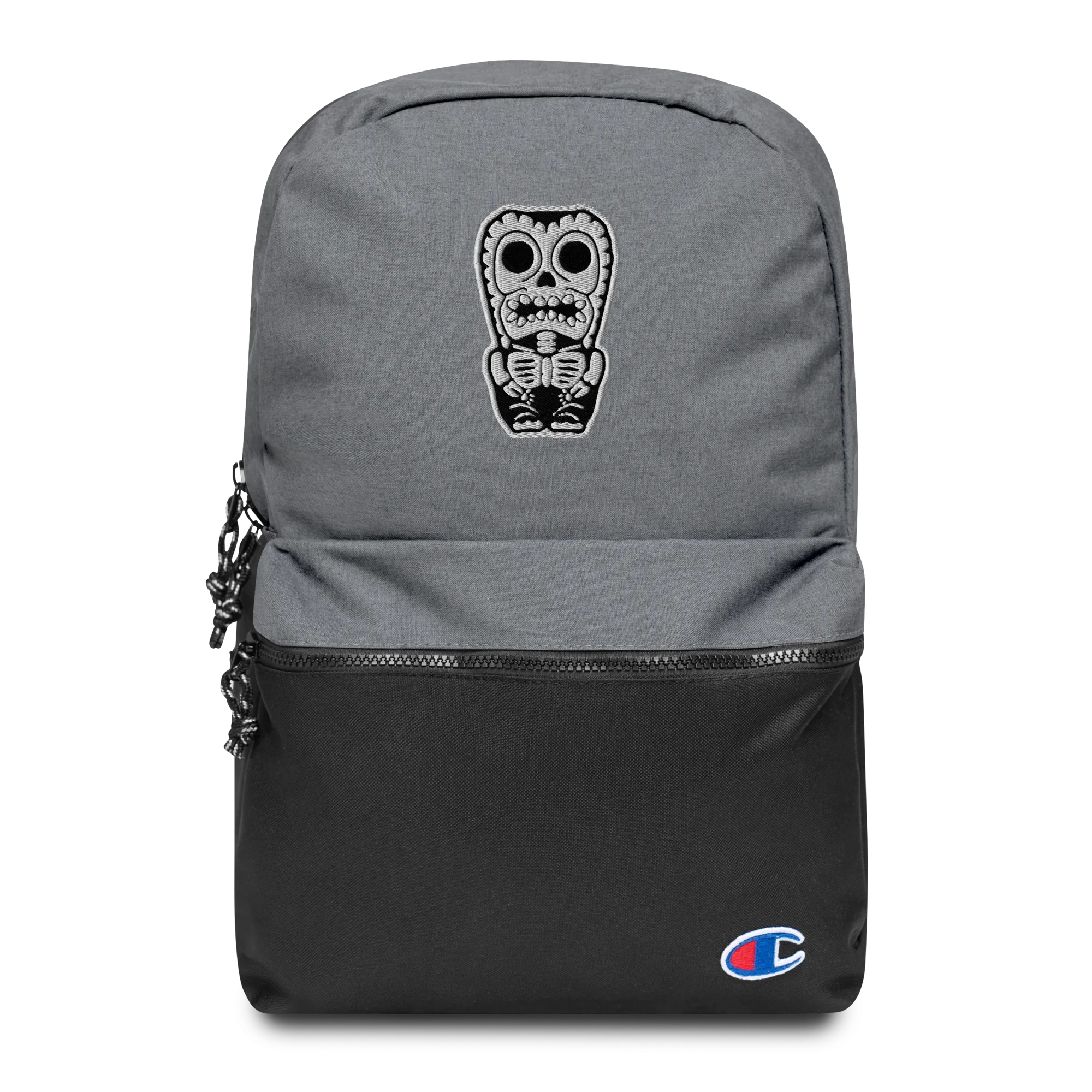 Skeletal Tiki Embroidered Champion Backpack