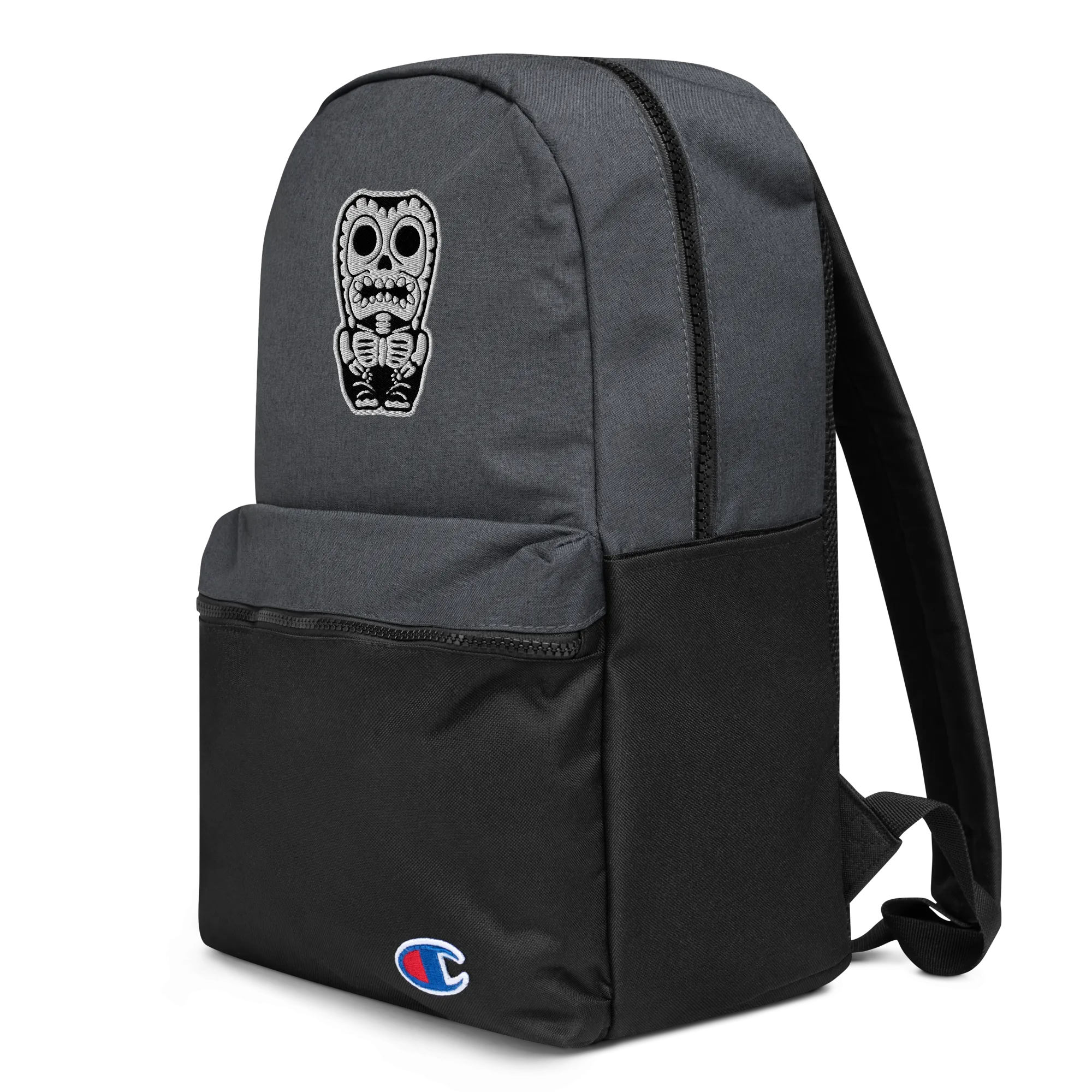 Skeletal Tiki Embroidered Champion Backpack