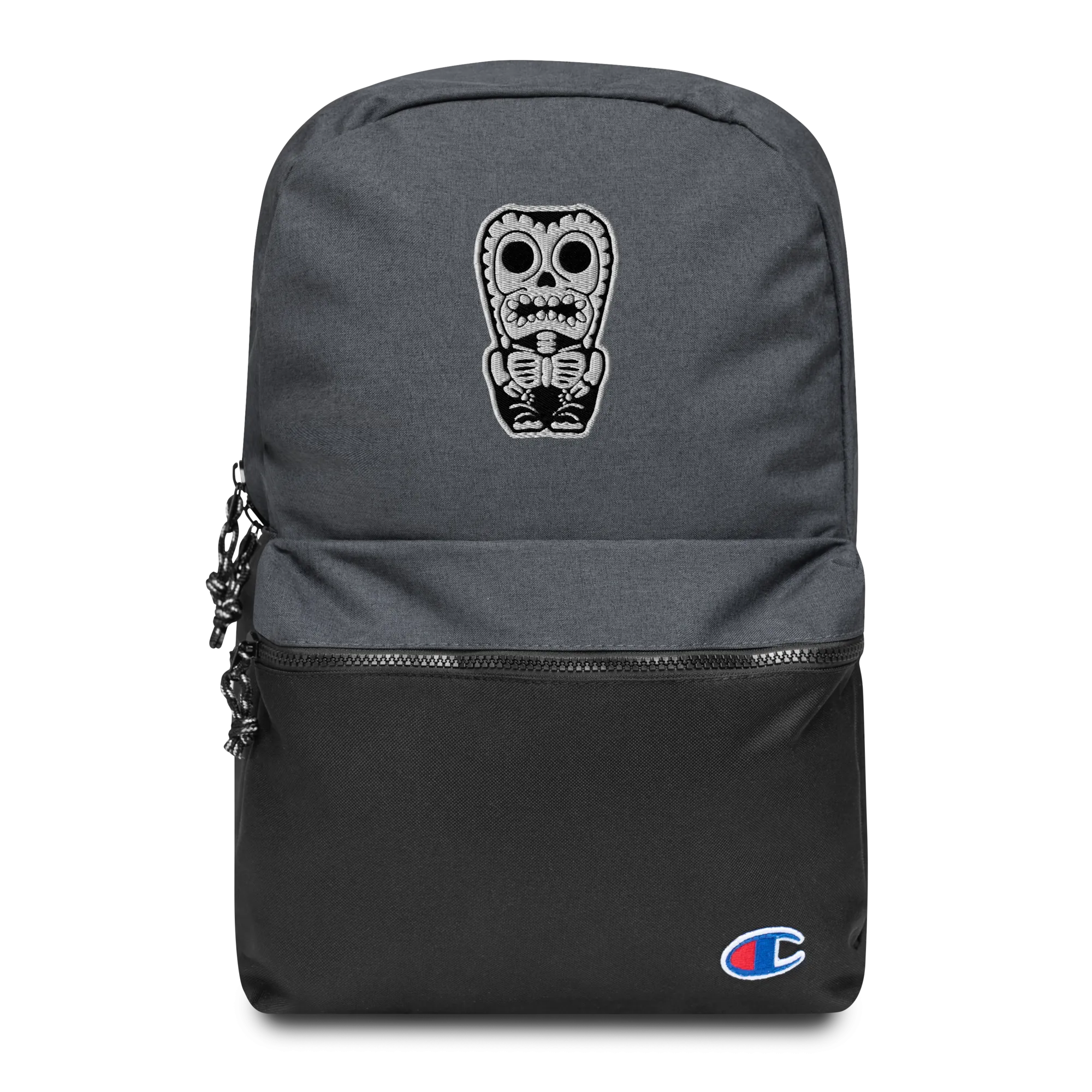 Skeletal Tiki Embroidered Champion Backpack