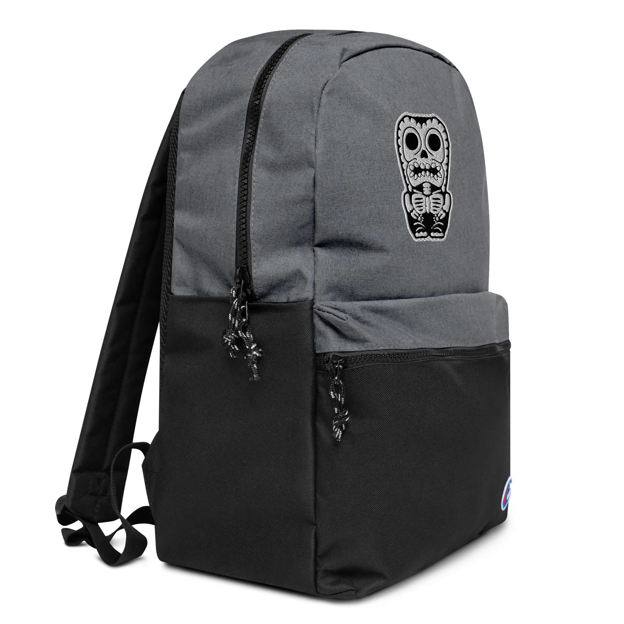 Skeletal Tiki Embroidered Champion Backpack