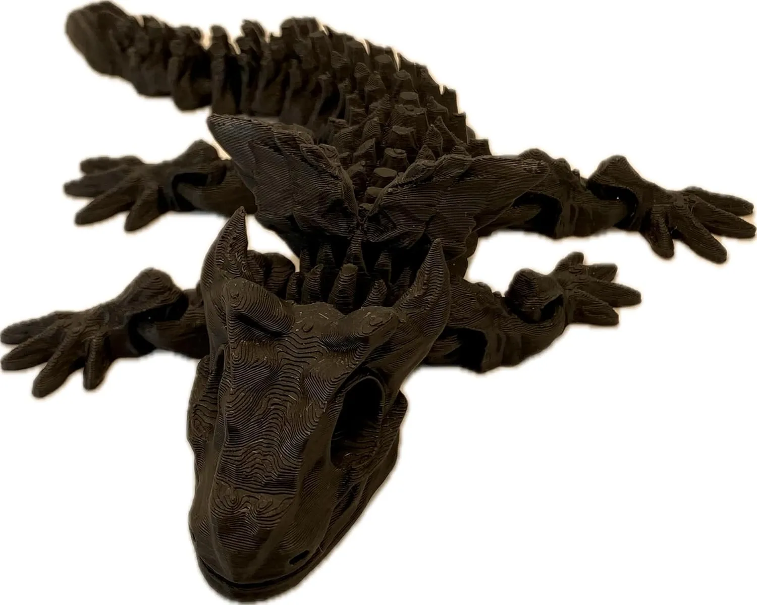 Skeleton Dragon Figurine - 8.5 Inch Articulated Model | Multiple Color Options | Gothic Fantasy Decor | Handcrafted Dragon Skeleton Collectible fun (Black)