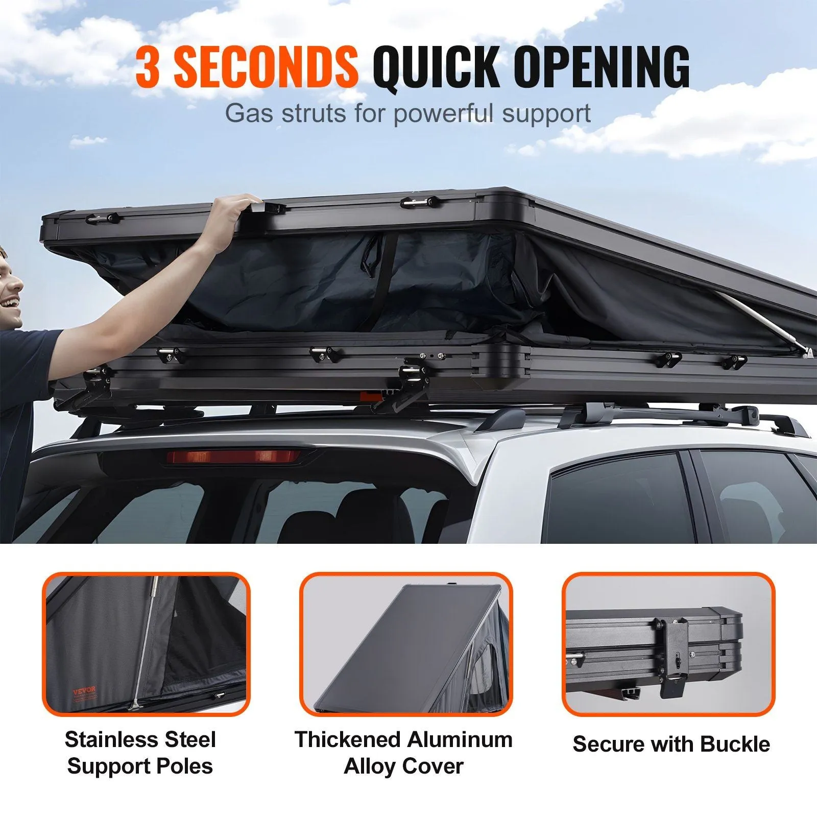 SkyDwell™ 3-Person Inflatable Rooftop Tent – Soft Shell with Aluminum Armor