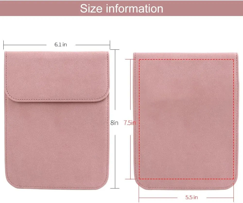Sleeve Bag Suede Leather for 6.8" Kindle Paperwhite 11th Generation 2021 Released, Portable Water Repellent Protective Case (Pink)