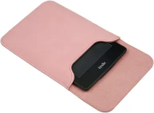 Sleeve Bag Suede Leather for 6.8" Kindle Paperwhite 11th Generation 2021 Released, Portable Water Repellent Protective Case (Pink)