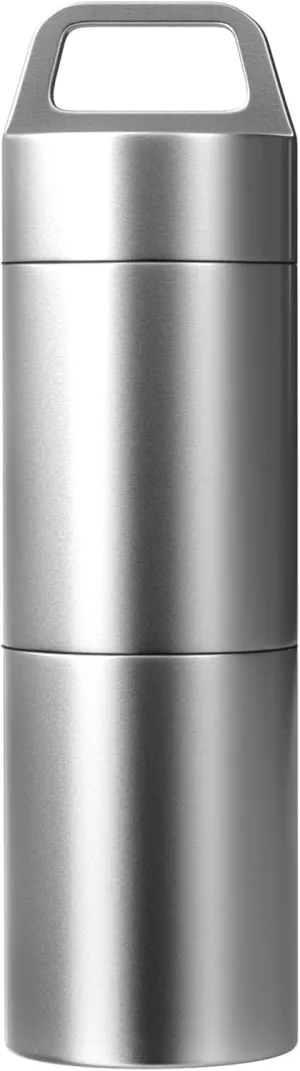 Small Pill Case (2 Compartments Design), Portable Metal Pill Holder Keychain Waterproof Pill Box Container Mini Stainless Steel Pill Organizer for Travel Purse Pocket