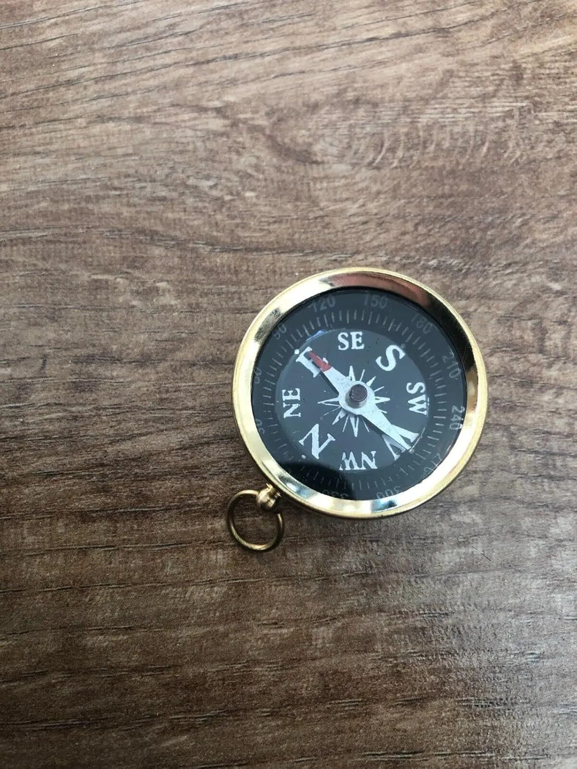 Small Pocket Compass Solid Brass Double Albert Pocket Watch Chain fob