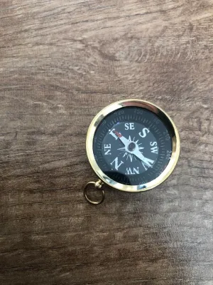 Small Pocket Compass Solid Brass Double Albert Pocket Watch Chain fob