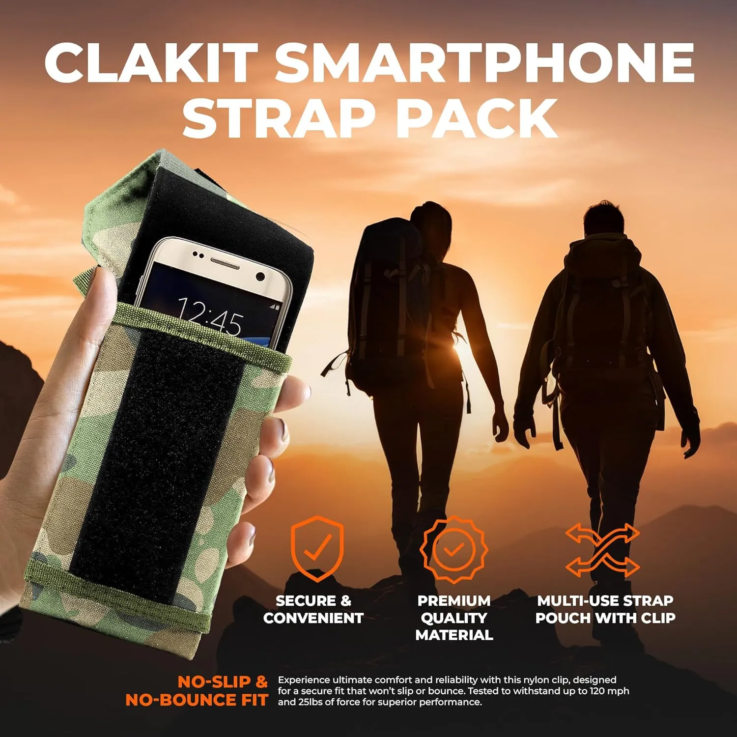 Smartphone Strap Pack - Backpack Shoulder Strap Pocket (Multicam) - Backpack Attachment for Hunters, Hikers and Travelers
