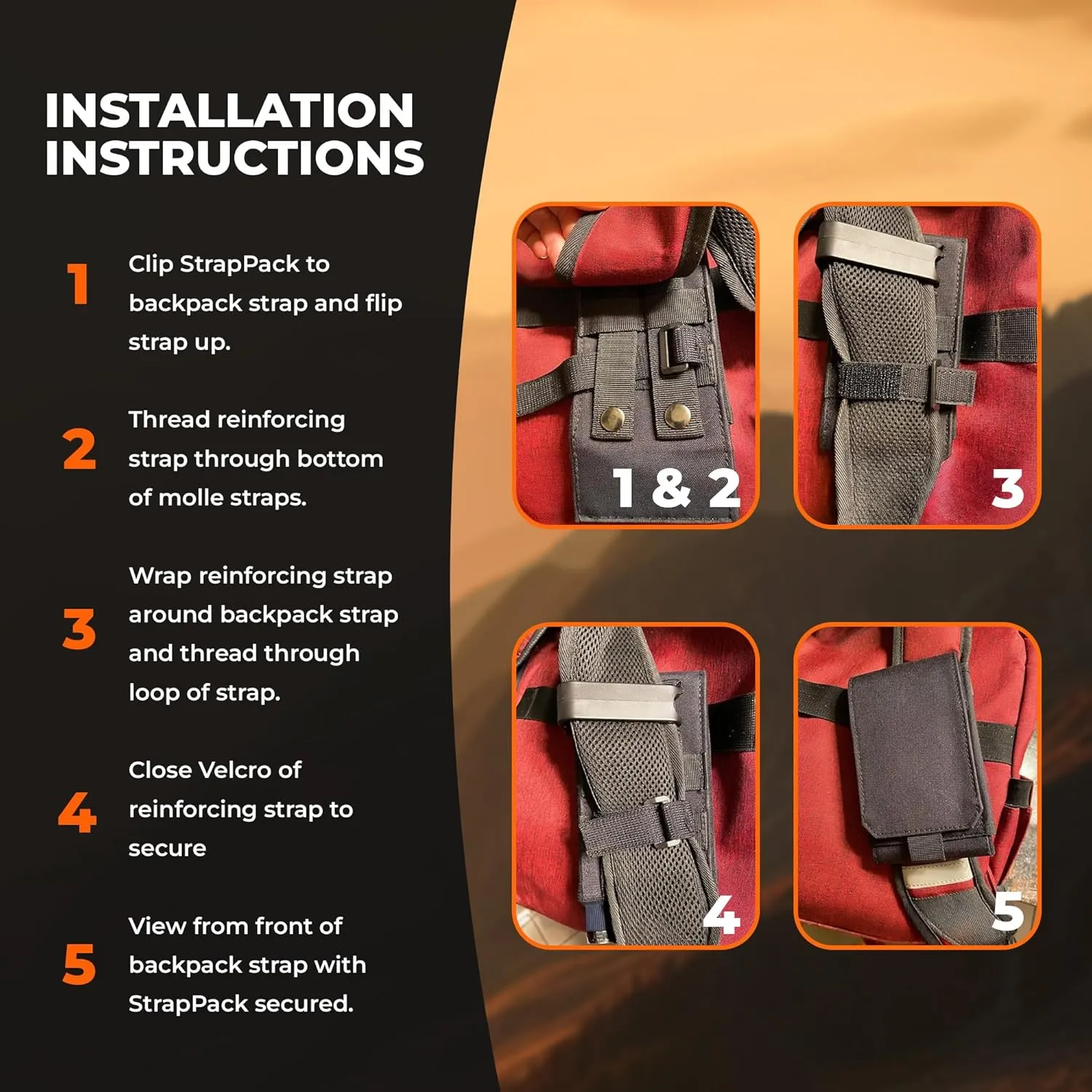 Smartphone Strap Pack - Backpack Shoulder Strap Pocket (Multicam) - Backpack Attachment for Hunters, Hikers and Travelers