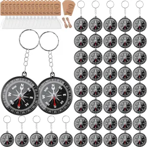 Soaoo 302 Pcs Mini Compass Set,Wedding Favors Set Compass Souvenir Present Nautical with Kraft Tags and White Organza Bag for Guests Birthday Wedding Nautical Travel Party Souvenir Gift Favors