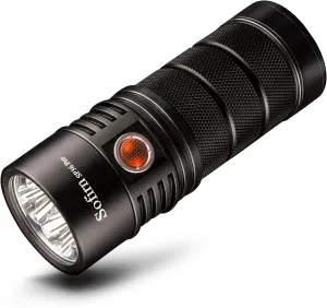 sofirn SP36 Pro Rechargeable LED Flashlight 8000 Lumens max, Powerful Flashlight with 4X SST40 6500K LED Anduril UI2, IPX8 Waterproof, for Emergencies Camping (SP36 Pro-Kit)